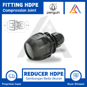 Reducing Coupler (Reducer) HDPE Penguin Mechanical 50 x 40 mm (1-1/2 x 1-1/4″)