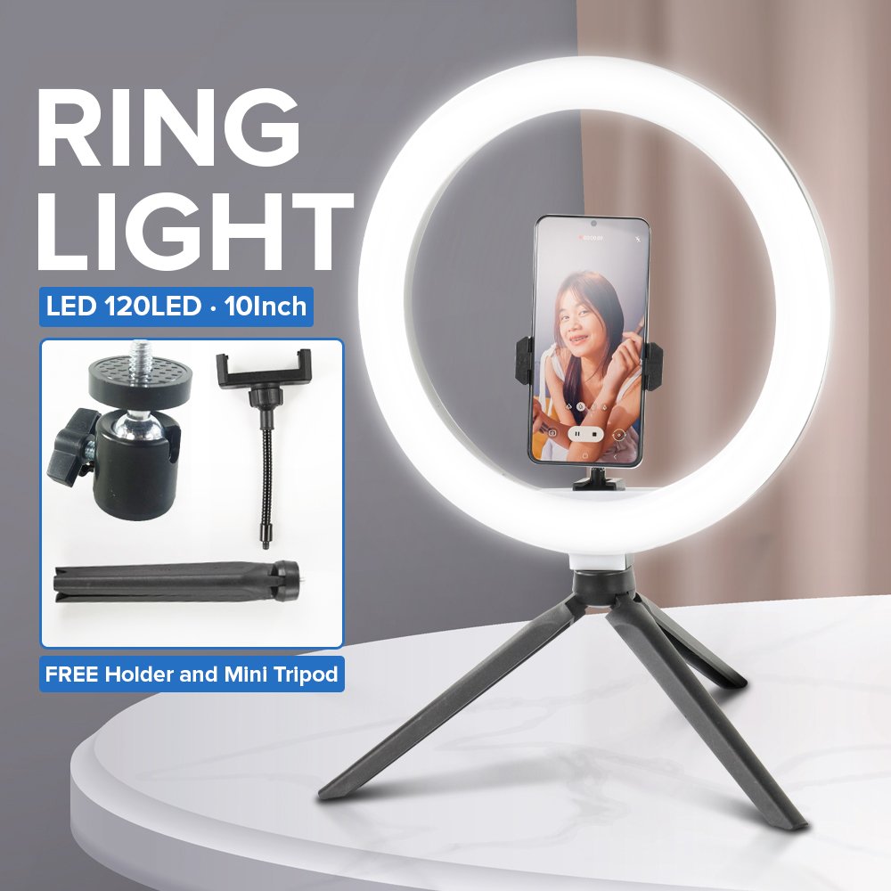 lacyfans-halo-ring-light-led-120led-10inch-with-holder-and-mini-tripod-f-260