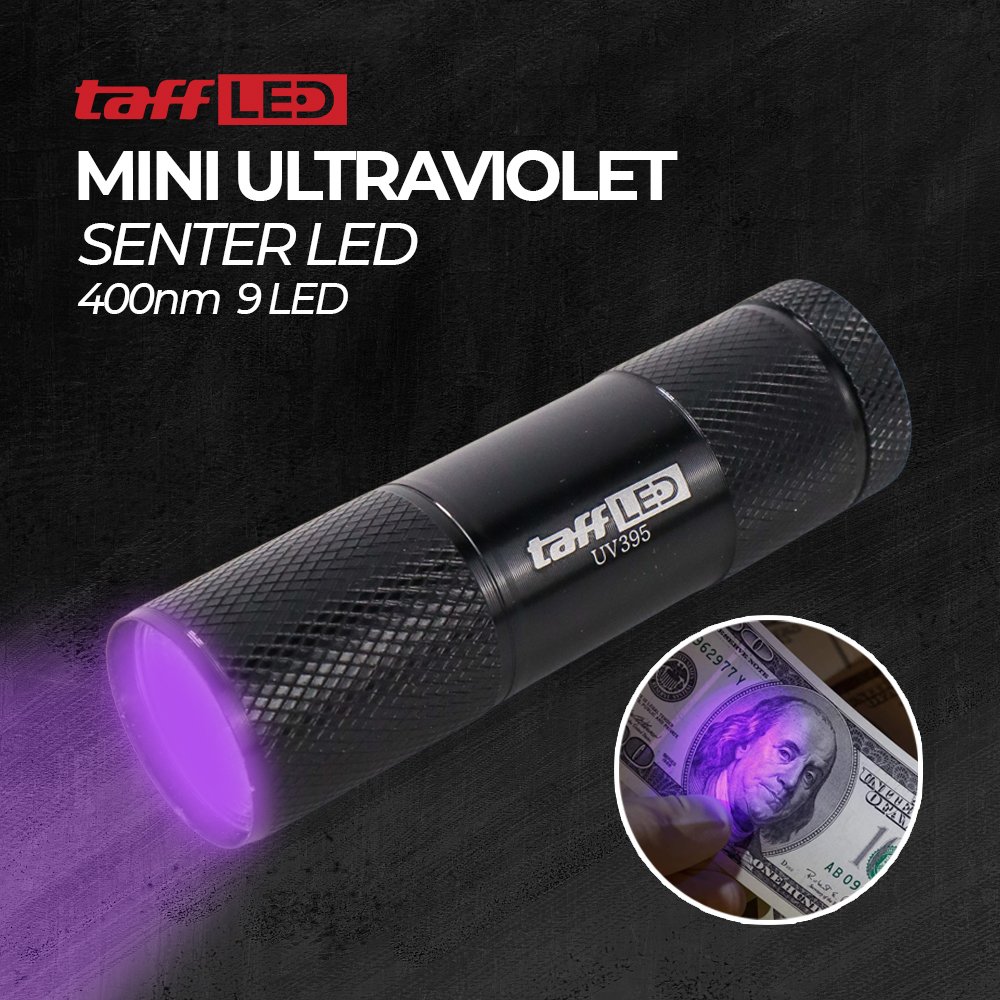 taffled-senter-led-mini-ultraviolet-uv-400nm-9-led-uv-395
