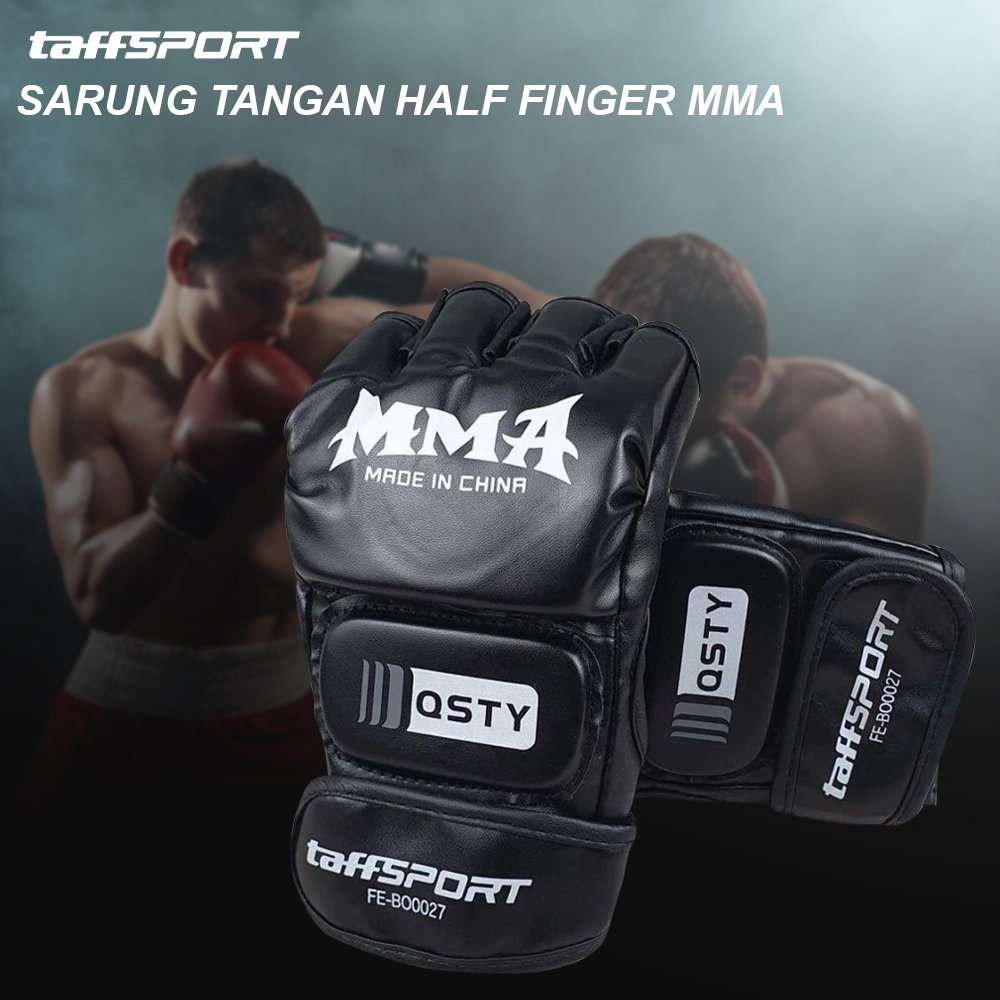 taffsport-sarung-tangan-half-finger-mma-ufc-boxing-leather-glove-fe-bo0027