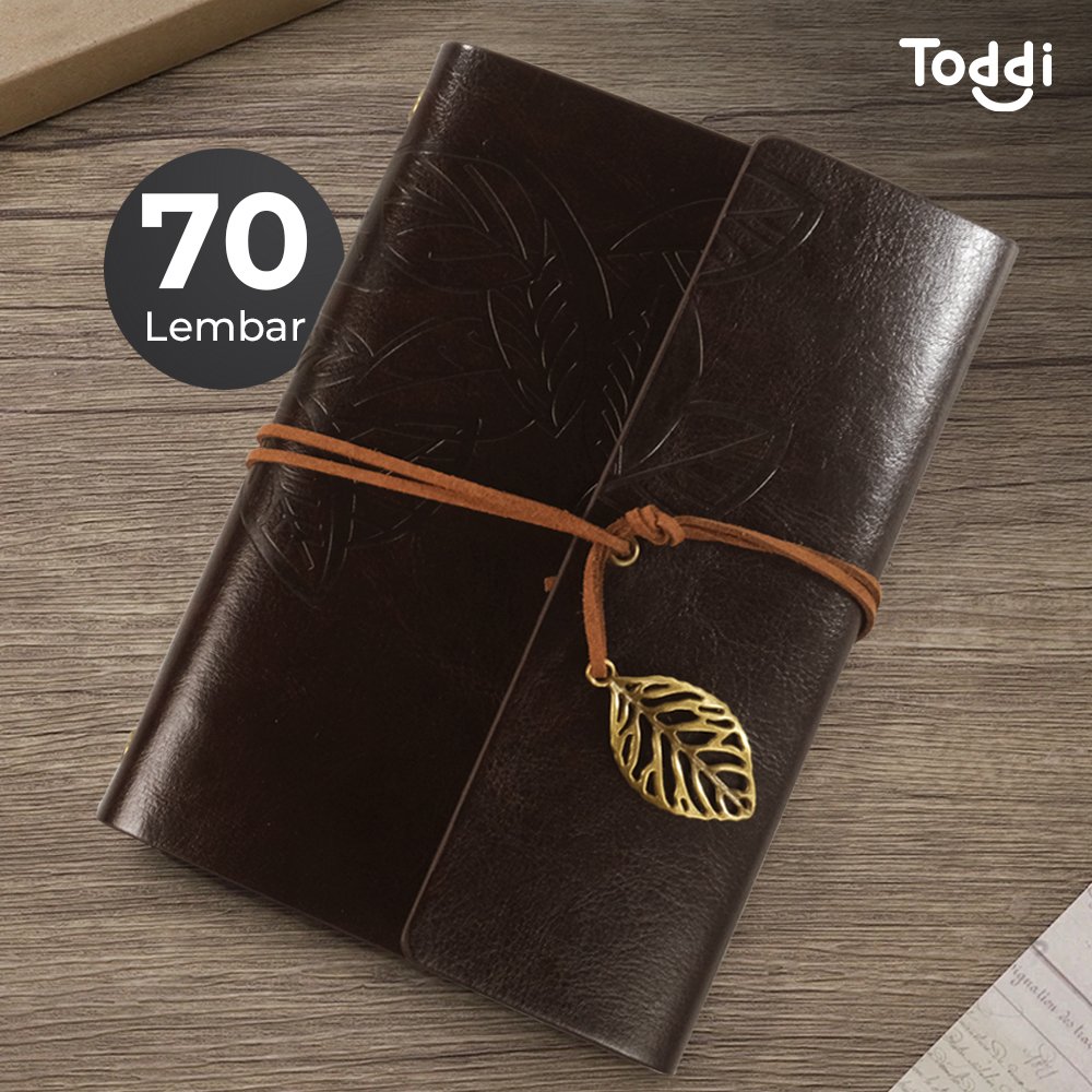 toddi-bestoyard-buku-catatan-binder-kulit-notebook-retro-leaf-cover-b-606